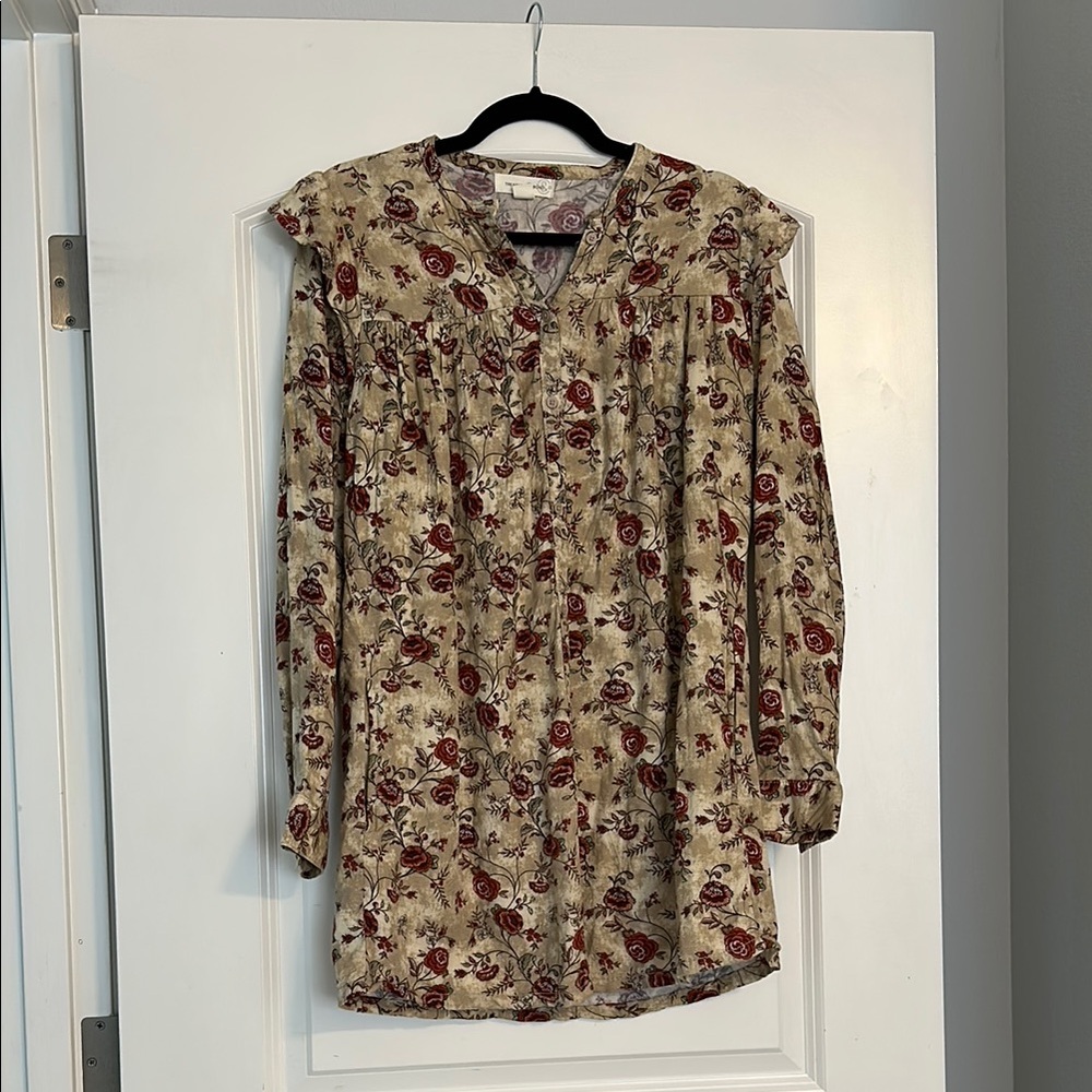 Treasure and Bond Button Up Floral Shirt Dress - XS